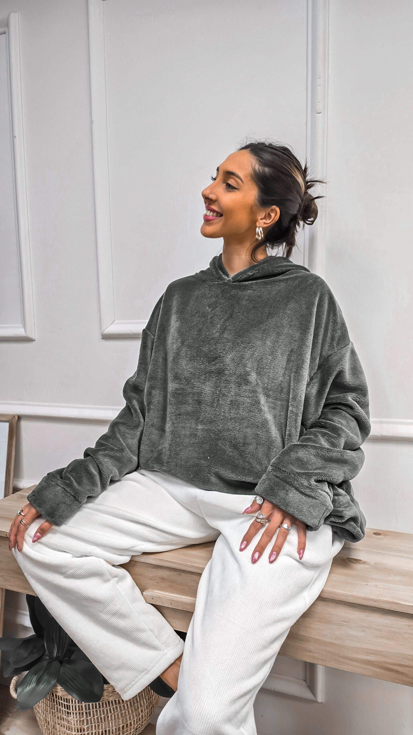 Maxibuzo Liso con Bolsillos