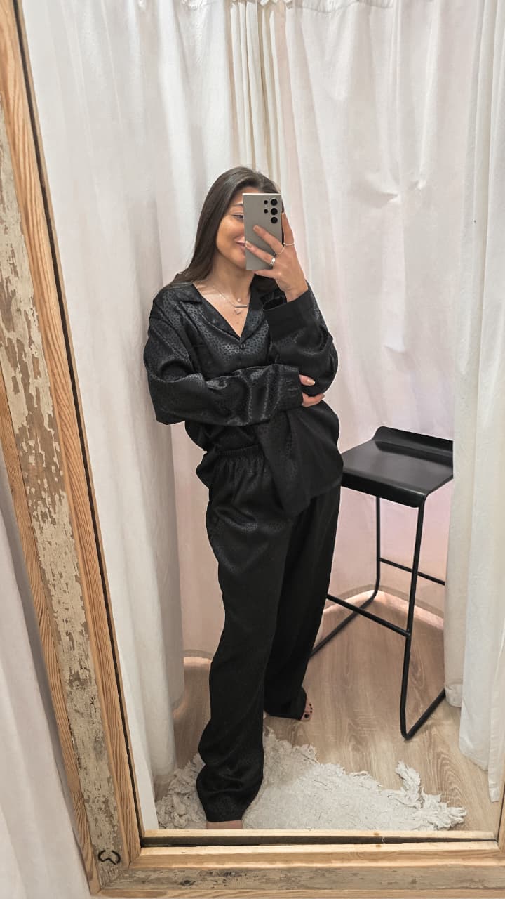 Pijama Negro Print